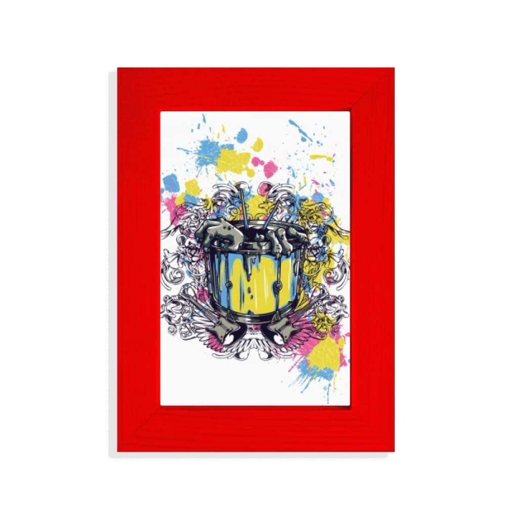 Cadre photo décoratif Graffiti Street Barrel rouge motif mains de guitare pour ados