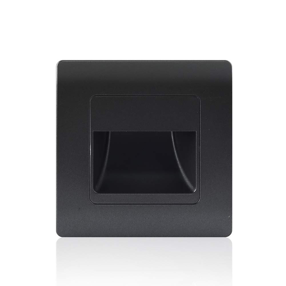Recessed Led Wall Lamp PIR Motion Sensor Stair Case Light AC85-265V Step Lamp Corridor Lighting Indoor Wall Lighting Warm White 3000K (Color : Black)