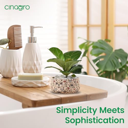 Image of CINAGRO Metal Flower Vase Planter Pot, Pots for Plants, Plant Pots for Home Decoration, Succulent Pot, Indoor Planter Garden Decor Style: Earthly Elegance