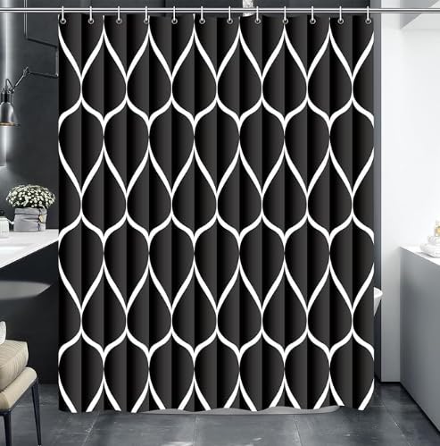 La mejor comparación de Cortina baño al mejor precio. 45 Yostyle Cortina de Baño,180 * 180cm Cortina de Ducha de Poliéster Antihongos,Shower Curtains Tela Lavable con Ojales de Metal y 12 Ganchos para Casa, Hoteles (Color Negro)