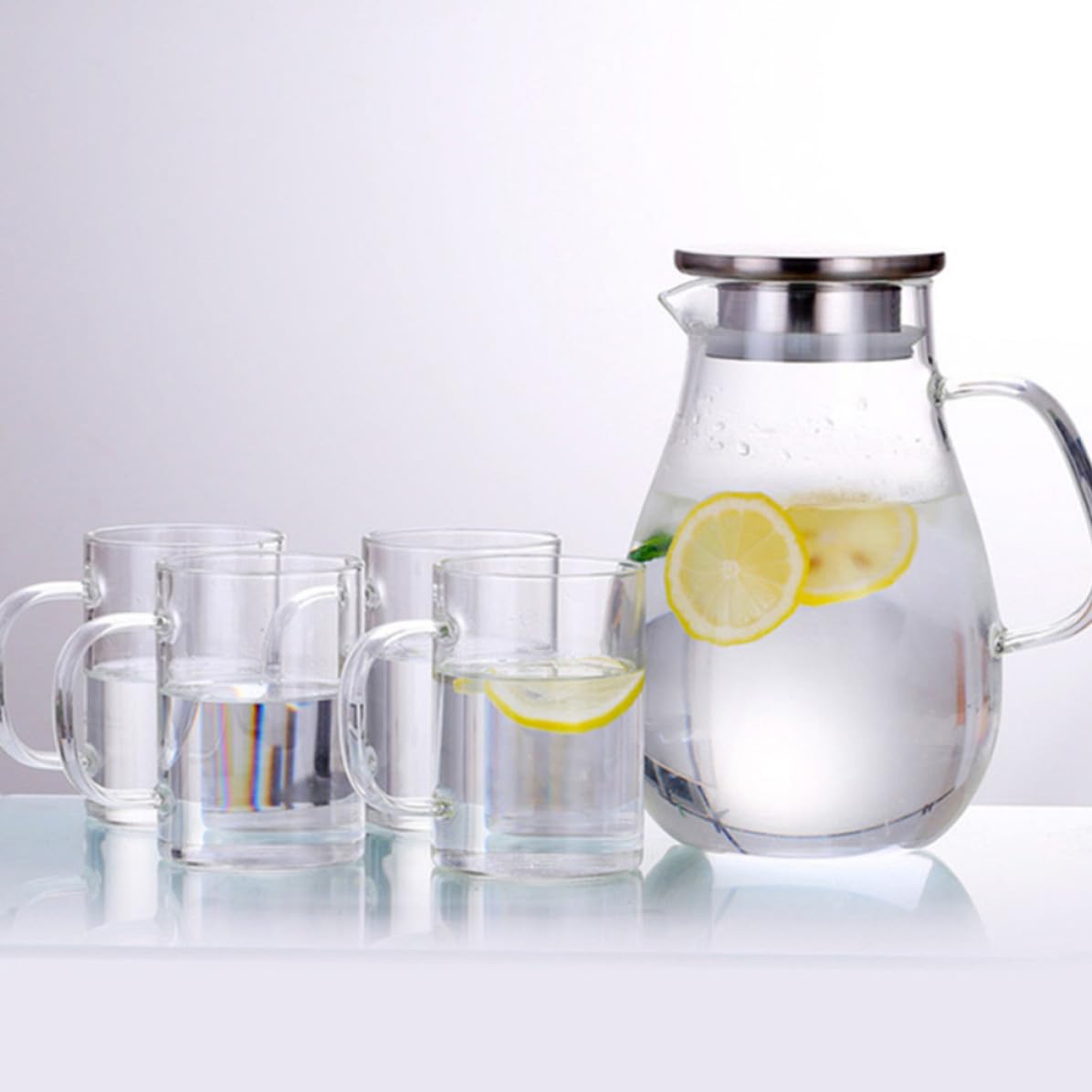 Jarra de Agua de Vidrio Grande para Jugo y Bebidas Frías
