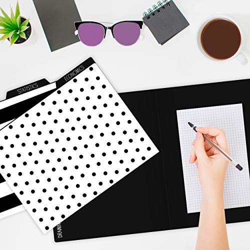 Schoolgirl Style Simply Stylish Decorative File Folders—11.75\" x 9.5\" Black and White File Folders for Filing Cabinet, Office or Classroom File Organization (6-Pack)