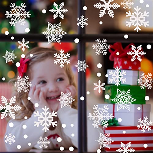 Garma 428Pcs White Snowflakes Window Decorations Clings Decal Stickers Ornaments For Christmas Frozen Theme Party New Year Supplies #TOP4