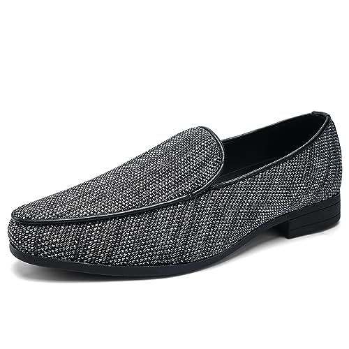 Image of UUBARIS Mens Loafers Dress Slip On Driving Classic Tuxedo Suit Shoes Asphalt Size 14