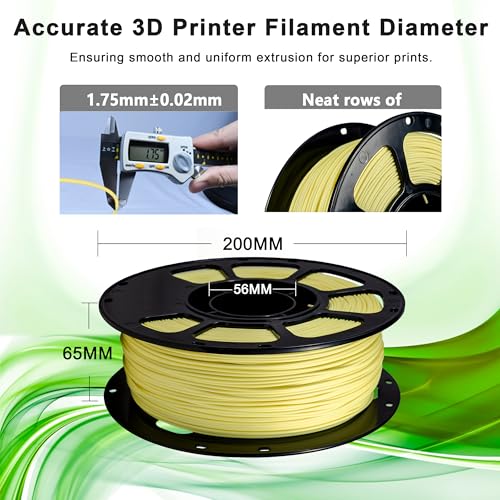 Image of iBOSS Matte PLA Plus Filament Yellow 1KG, 1.75mm 3D Printer Filament Dimensional Accuracy + /- 0.02mm, 3D Filament 1kg Carboard Spool (2.2lbs) for Most FDM 3D Printers