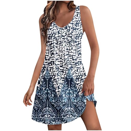 Beach for Juniors Summer Fall Sleeveless Vneck Floral Graphic Midi Loose Fit Hawaiian Tropical Dresses Women 2025