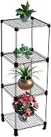 Estante para Plantas Vasos Jardim Vertical 3 Nichos 95cm Horta Suporte de Plantas Decoração Prateleira de Aço (Preto)