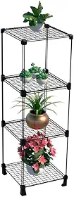 Estante para Plantas Vasos Jardim Vertical 3 Nichos 95cm Horta Suporte de Plantas Decoração Prateleira de Aço (Preto)