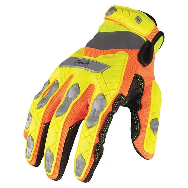MOLLIFII Mechanics Gloves, 3XL (12), High-Visibility Orange/Yellow