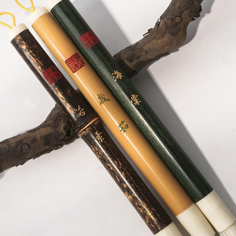 QianKao Calligraphy Practice Copybook Chinese Ancient Books Copy 三炉狼毫紫毫兼毫岁茹若素海棠楷书隶书国画毛笔文房四宝毛笔(1Pcs 中楷-三支不同款（狼/紫/兼毫各一支） 三支)