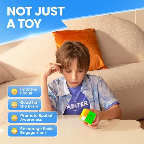 GAN 356M Zauberwürfel Magnetisch 3x3, Speed Cube Original mit IPG & GES+, Magic Cube Stickerlos, GAN Cube Klassische Produkte - Ideales Knobelspiel für Erwachsene und Kinder