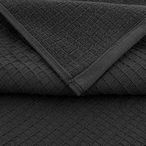 Casa Copenhagen Waffle 4-teiliges Geschenkset XL Designer Handtüchern aus 100% ägyptischer Baumwolle- Tannegrau, 70x140 cm… – Ansicht 3