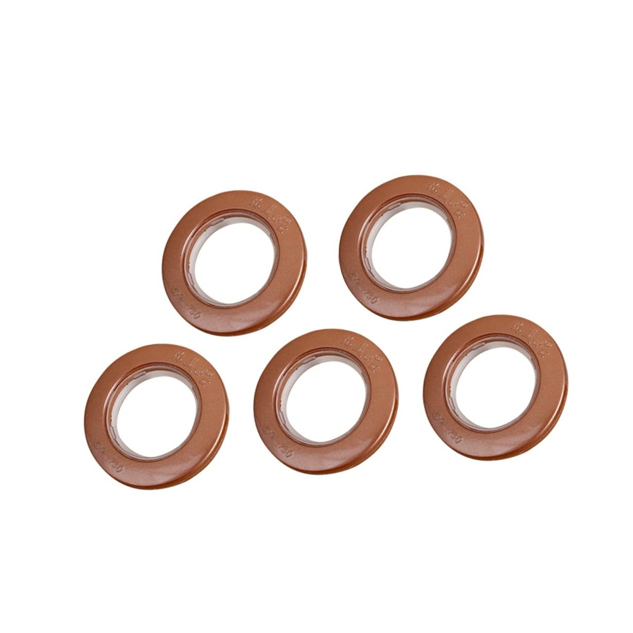 SOLUSTRE 85pcs Coffee Plastic Curtain Rings with Eyelet Shower and Curtain Hooks for Bedroom and Living Room Home Decoration Smooth Electroplate Finish Modern Design