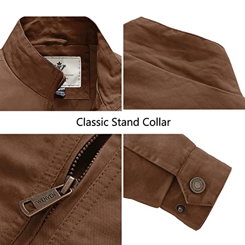 WenVen Men's Spring Canvas Military Style Jacket Casual Lightweight Cotton Coat4