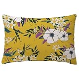 Kissenbezug 40x65 cm Blau Kissenbezüge Blume Zierkissen Rechteckig Couchkissen Leinen Sofa...