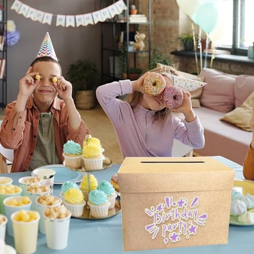 Neylokfen Hochzeit Kartenbox mit schlitz 30 x 22 x 22 cm Abnehmbarer Deckel Geschenkkartenbox Hochzeitsbox Geldbox für Hochzeit Geburtstage Babypartys (khaki)