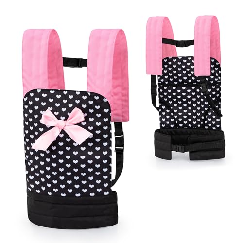 Bayer Design Dolls: Carrier - Black, Pink, Hearts - Accessory for Carrying Dolls Up to 18