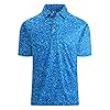 SAMERM Golf Shirts for Men Super Stretch Jacquard Dry Fit Golf Polo Moisture Wicking Short Sleeve Polo Shirts for Men
