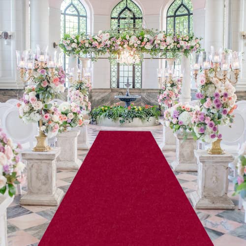Aisle Runner For Weddings Burgundy Velvet Aisle Runner 4Ftx15Ft Bridal Floor Runner Aisle Maroon Aisle Runner Rug Party Carpet Supplies Durable Linen Aisle Runner For Wedding Ceremony Indoor Outdoor #TOP3