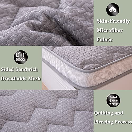 Gyk Thicken Memory Foam Mattress Topper,Foldable Camping Road Trip Japanese Floor Futon,Tatami Mat Sleeping Pad,Knitted Air Layer Cotton Fabric,Four-Sided Has Breathable Mesh,Cool Sleep #TOP2