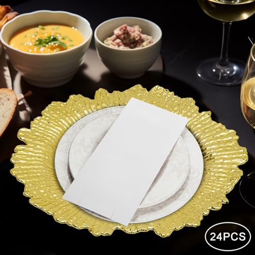 24 Platos Cargadores Redondos de 13" en Plástico miniatura 4
