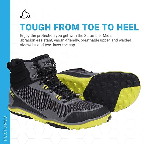 Image of Xero Shoes Barefoot Hiking Shoes for Men | Scrambler Mid Hiking Boots | Zero Drop, Wide Toe Box, Minimalist Men's Hiking Shoes