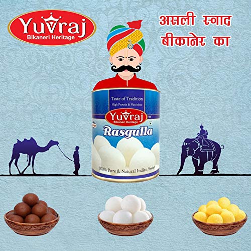 Image of Yuvraj Rakhi with Sweets Couple Rakhi (Bhaiya or Bhabhi) 2 kids rakhi Rasgulla 1 kg pack mithai gift pack