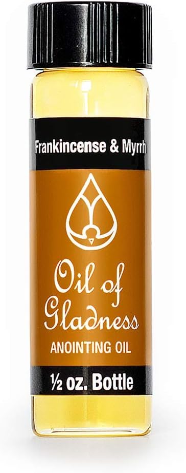Oil of Gladness Frankincense and Myrrh Anointing Oil - Oil for Daily Prayer, Ceremonies, and Blessings 1/2 oz