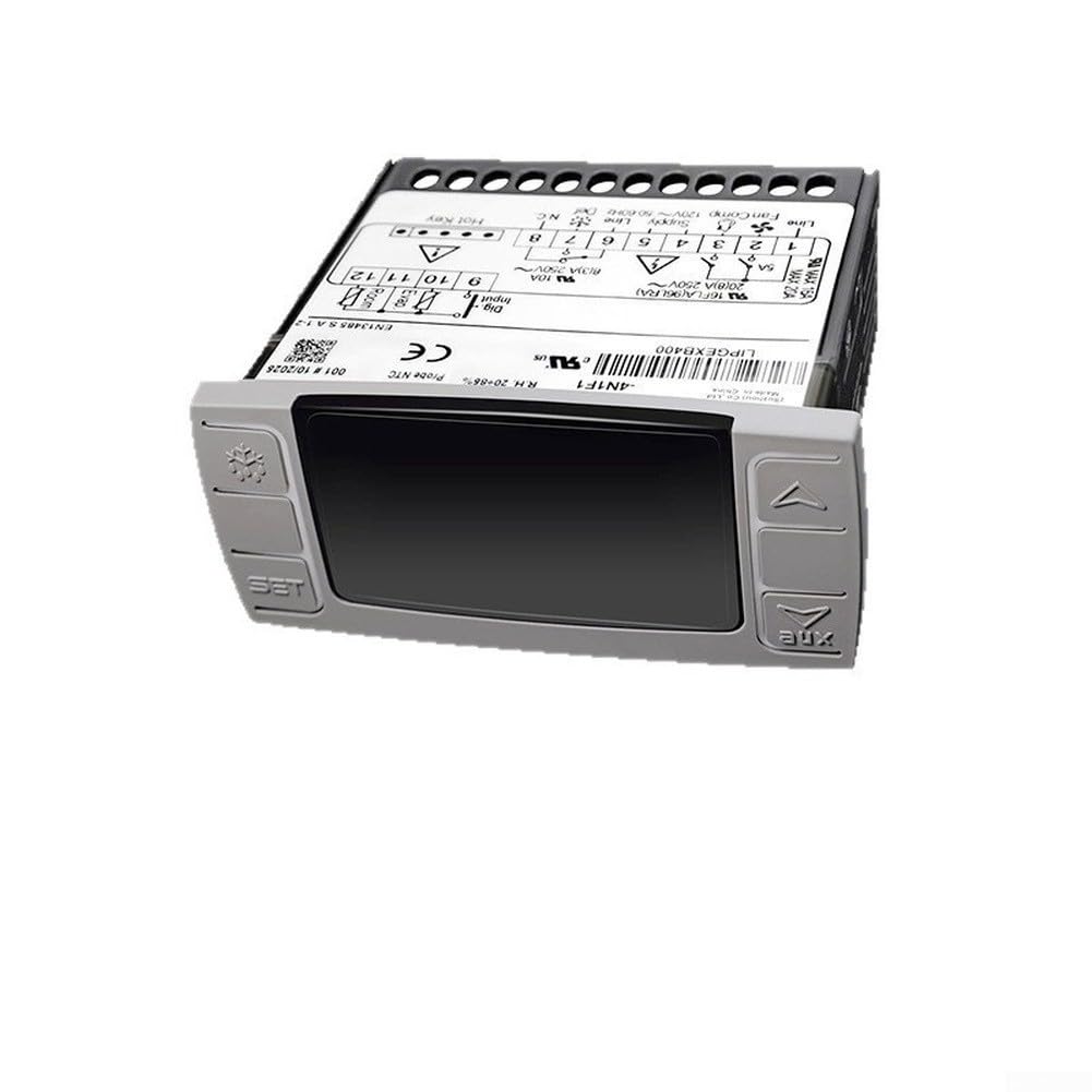 Termostato digitale compatto 120V per unità di conservazione frigorifera | Gamma 32-140F, ingresso di alimentazione 120V, display digitale, corpo grigio, controllo di raffreddamento preciso