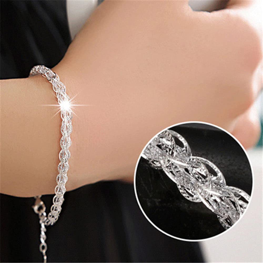 Bracciale Argento Donna,Bracciale in Argento Sterling da Donna S990 Bracciale Vintage Cinese Bracciale Regolabile da Donna in Argento Sterling Gioielli Regali per Sua Moglie Fidanzata Mamma