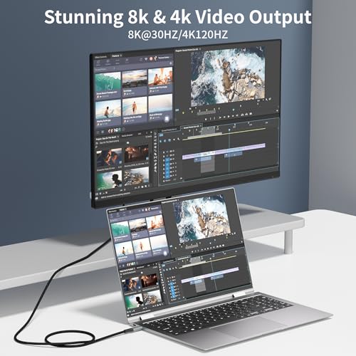 Image of USB-c Long Cables 10ft 2Pack Compatible with Thunderbolt 4 /3,USB C 3.2 Cable 20Gbps Data Transfer,4K@120Hz Video Output Monitor Cord,Type-C Nylon Braided 240W Fast Charging for Hub, MacBook