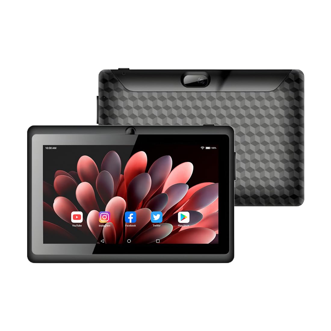 ikall n12 - android wi-fi tablet, 3gb ram, 16gb storage, 7" display, 3000mah battery, dual camera, compact & lightweight tablet for entertainment & learning (black)