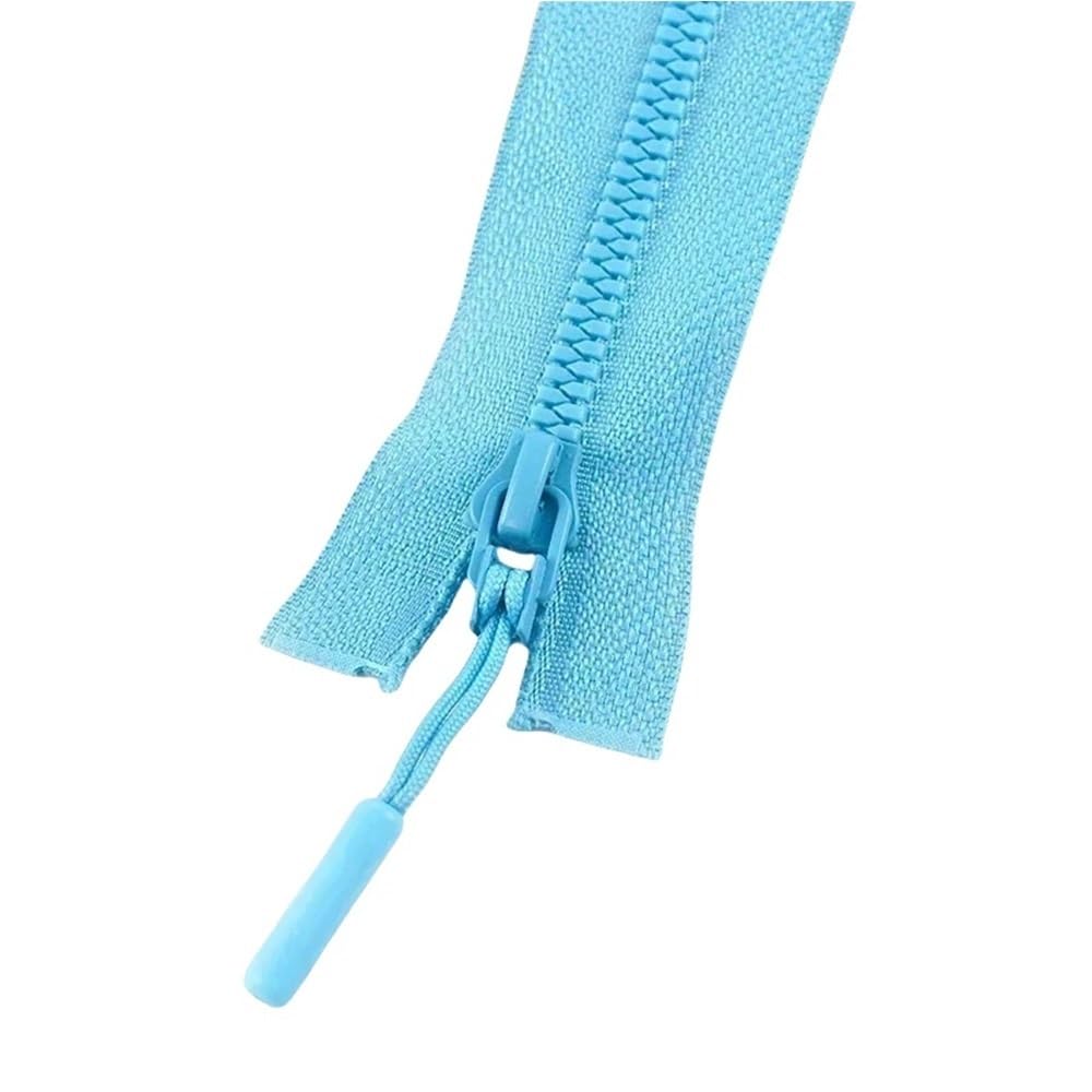 DIY Craft Zipper 2pcs Resin Zippers No.5, Length 15-25cm Close-End/40-80cm Open-End Lightweight for DIY Sewing(Light Blue,15cm)