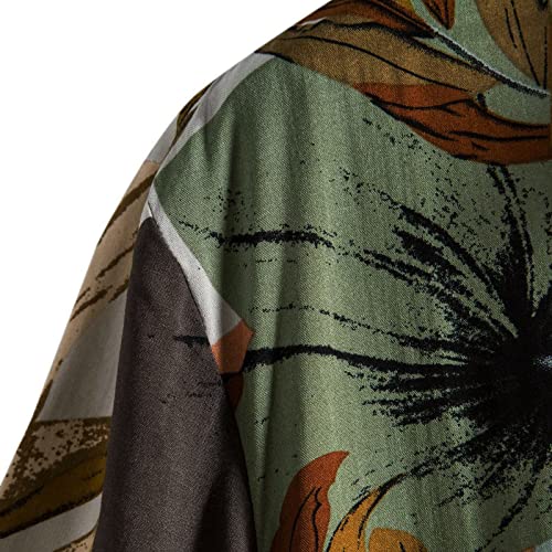 Maglietta da uomo con bottoni, estiva, con stampa