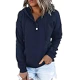Button Down Shirts Hooded Drawstring Hoodies with Pockets Sweatshirts Casual Long Sleeve Pullover Tops