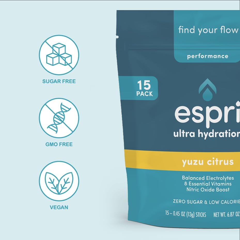 Miniatura 4 de Mezcla de bebidas con electrolitos sin azúcar, cítricos de yuzu, paquetes de hidratación, impulso de óxido nítrico, bajas calorías, citrato de