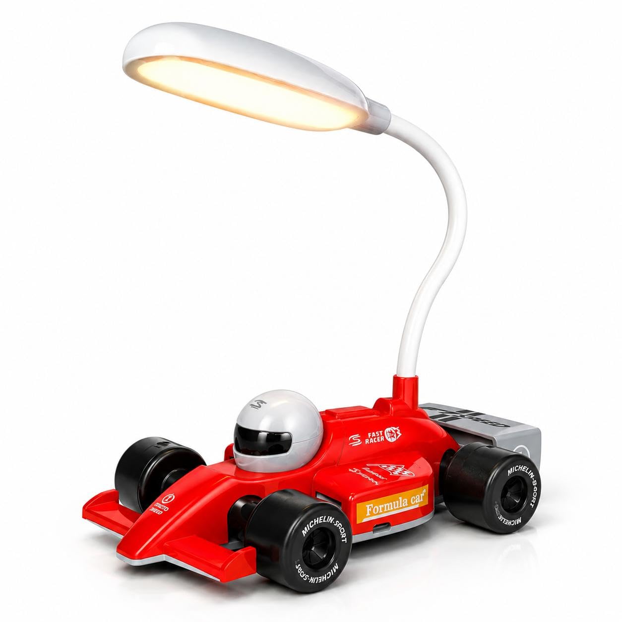 KALINDRA F1 Formula Car Lamp | Rechargeable LED Desk Light with Racing Car Design | USB Charging Night Lamp for Kids, Gamers & Motorsport Fans | Stylish Table Décor Lamp-image-9