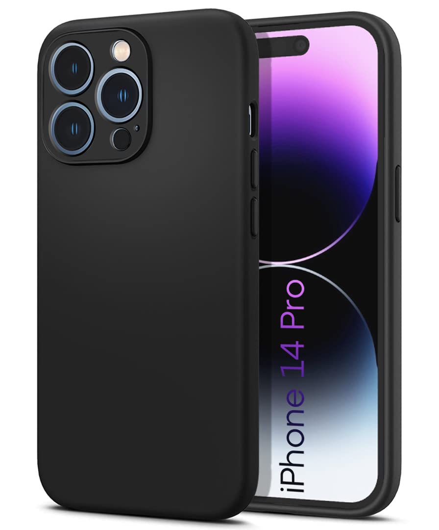 WOW IMAGINE Soft 360 Degree All Sides Protection with Anti Dust Plugs Shockproof Slim Silicone Back Case Cover for Apple iPhone 14 Pro - Pitch Black (B0BJTMPYB7) Amazon Price History, Amazon Price Tracker