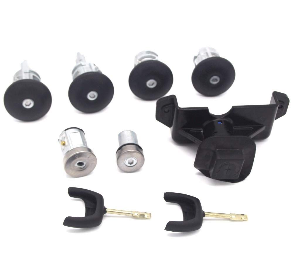 Complete Lock Set Ignition Switch Left Right Door Lock Trunk Lock/Fit for Ford Transit MK7 2006-2014 6C1AV22050XB 4874508 4874507 Lock Cylinder