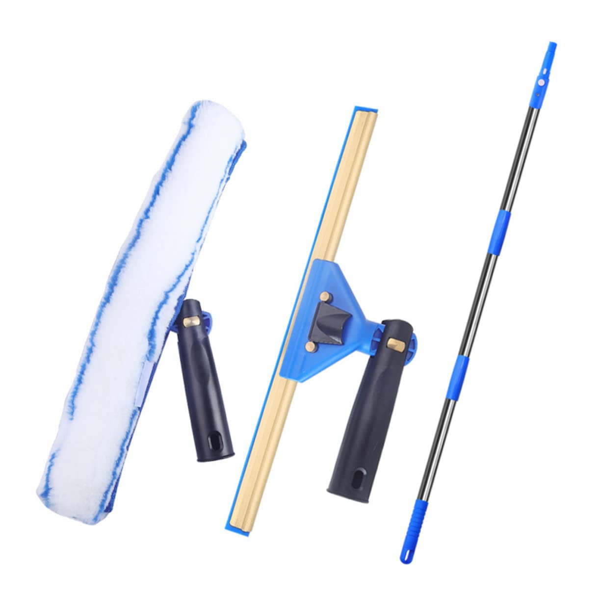 Escobilla de Goma para Limpieza de Ventanas 1 Juego de Fibra | Mango para Coche, Azul, Acero Inoxidable y Abs, Adecuado para Parabrisas y Superficies de Vidrio Estilo Aleatorio