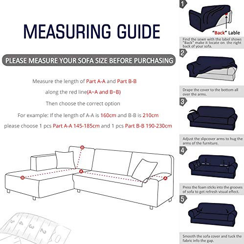 ABUKJM - Copridivano a forma di L con chaise