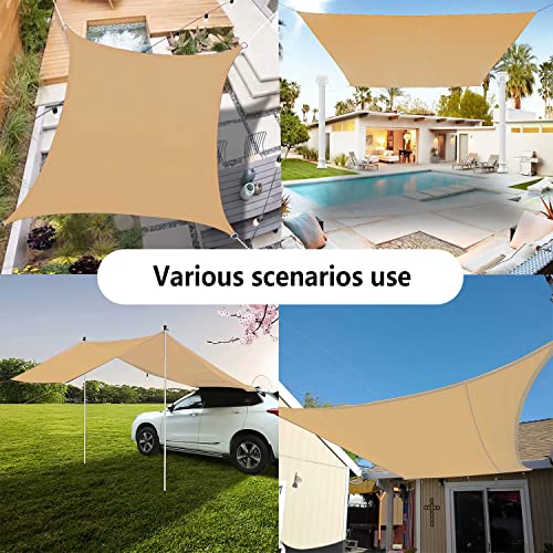 Voile d'ombrage extérieur imperméable 2,4x2,4m avec accessoires - 7