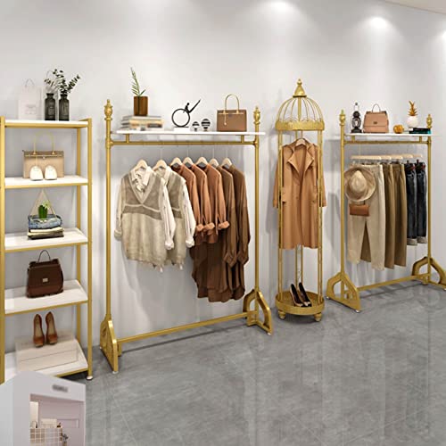 Estante de exhibición de ropa OUdini de metal dorado resistente con particiones de 120x175 cm 4