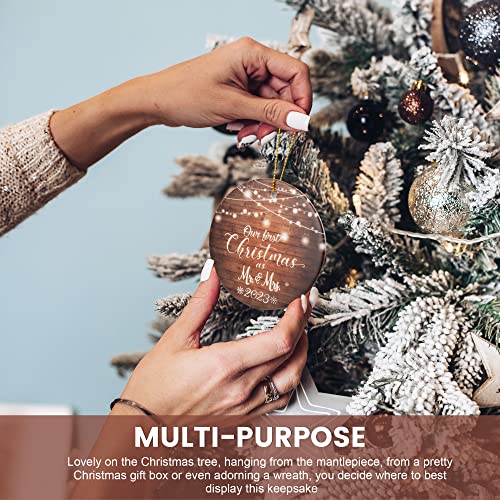 Our First Christmas As Mr. And Mrs Ornament 2023, 1St Christmas Married Ornaments, Wedding Gifts For Couple Bride And Groom, Christmas Tree Decoration, Bridal Shower Gift, Newlywed Gift #TOP1