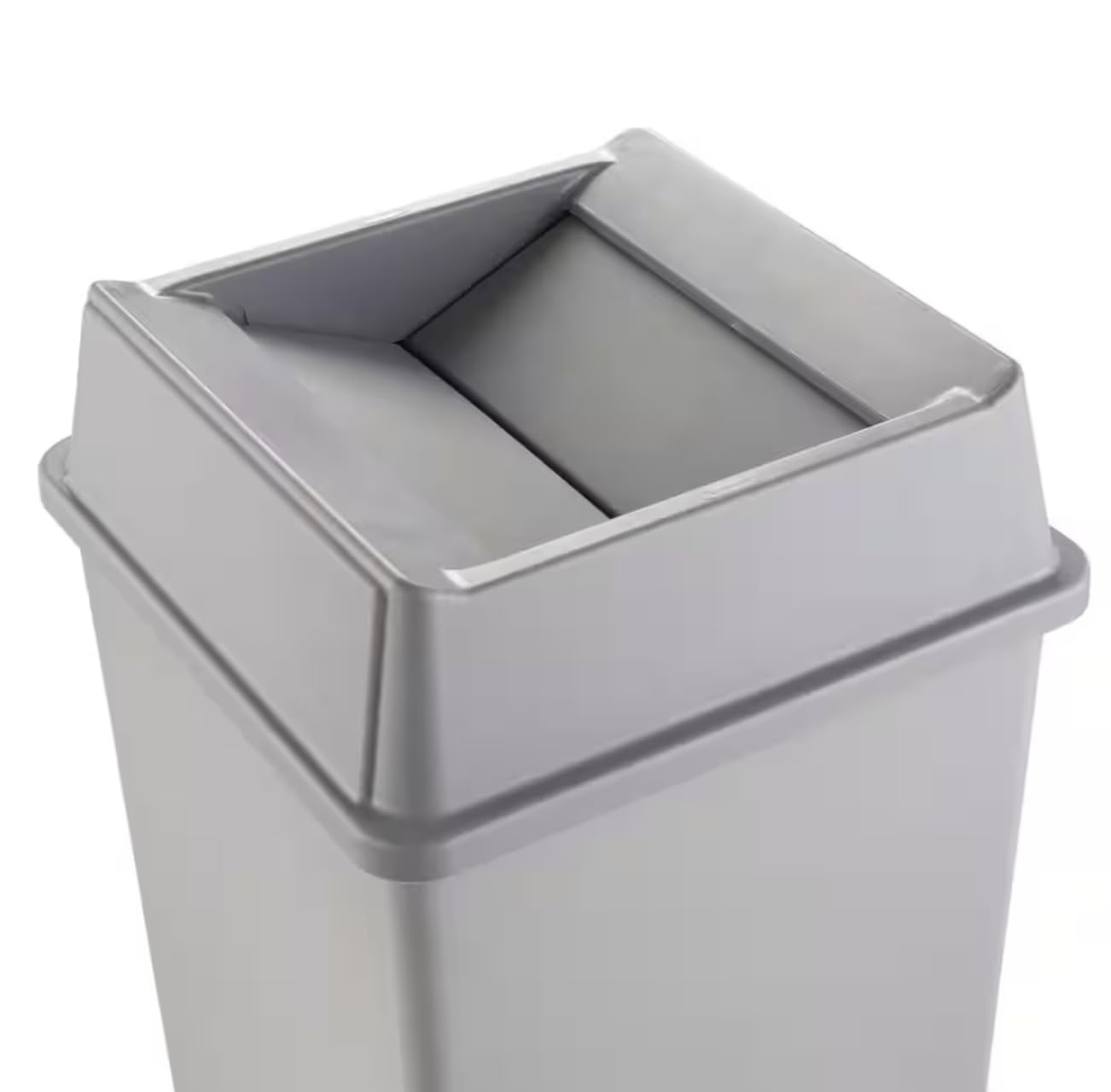 35 Gallon Gray Swing Top Lid Square Trash Can DB73892