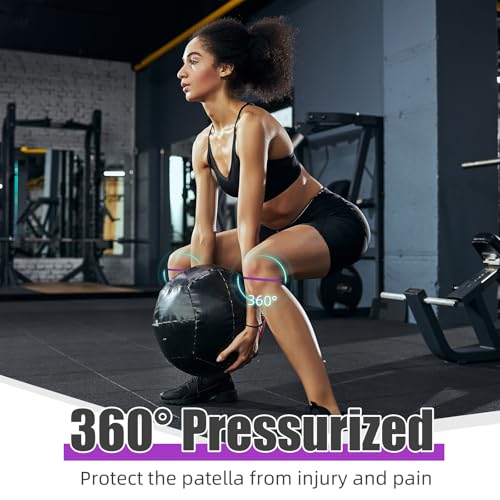 Image of Foilswirl Silicone Patella Knee Band for Basketball Patella Tendon Support Knee Pain Running Tendon Brace Support Strap(2,Purple,M)