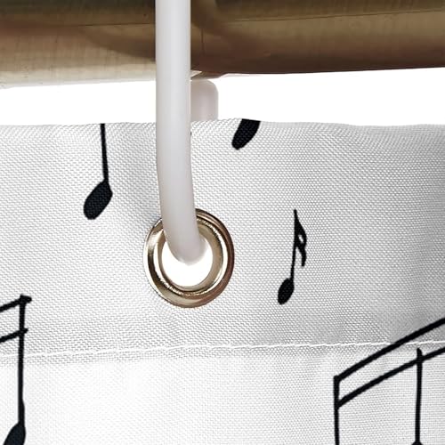 Rideau de douche polyester au motif notes de musique pour salle de bain
