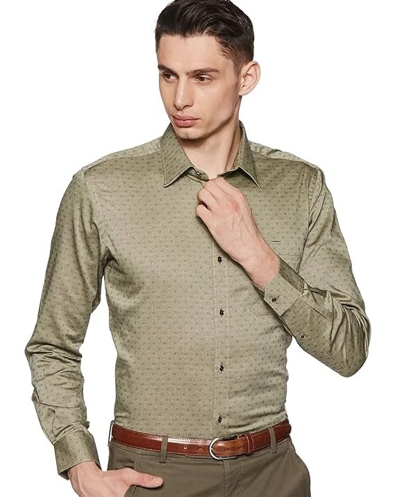 RMD Men's Solid Regular fit Formal Shirt (Medium Yellow 42)