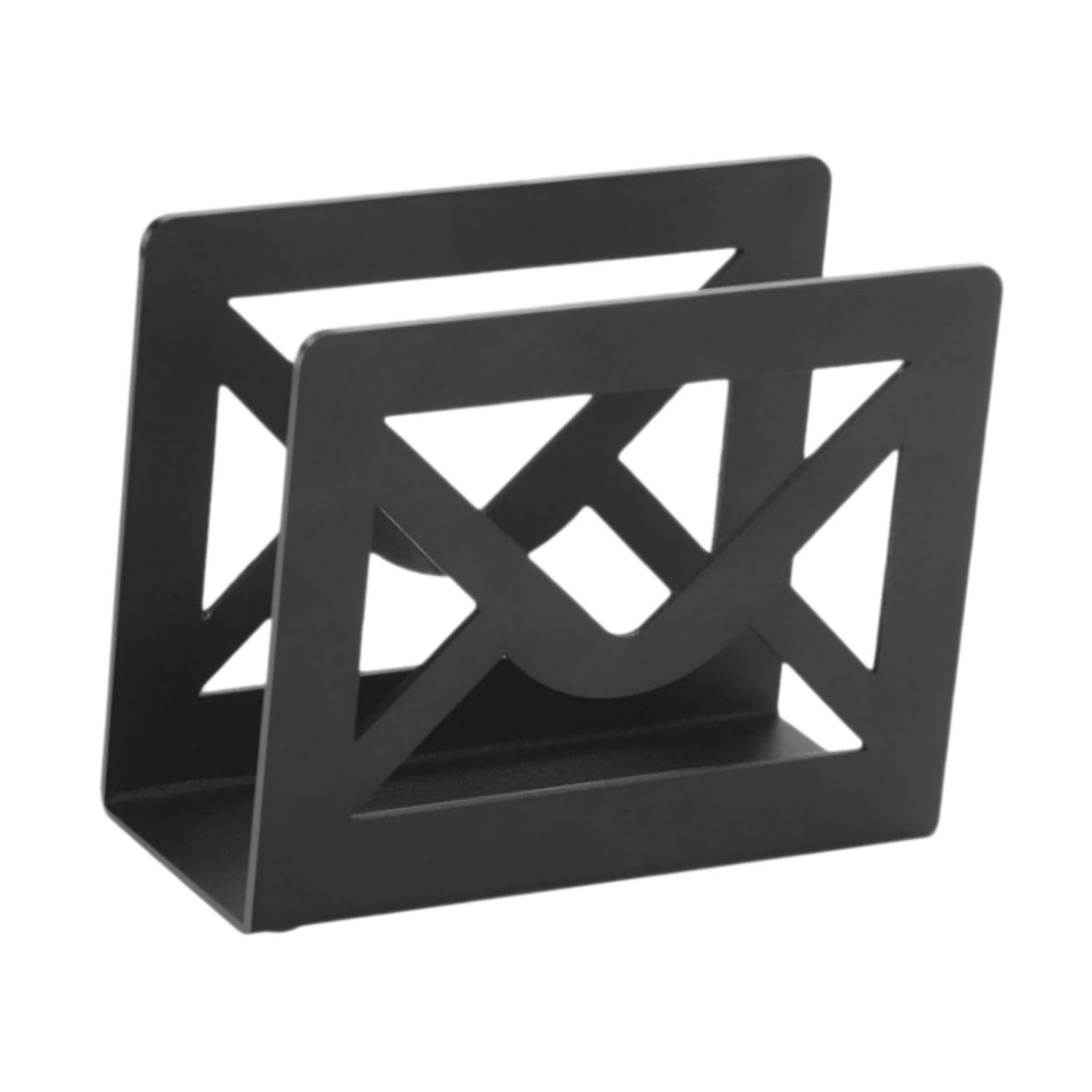 ATORSE Desktop Mail Holder Modern File Holder Black Metal Countertop Mail Organizer-image-26