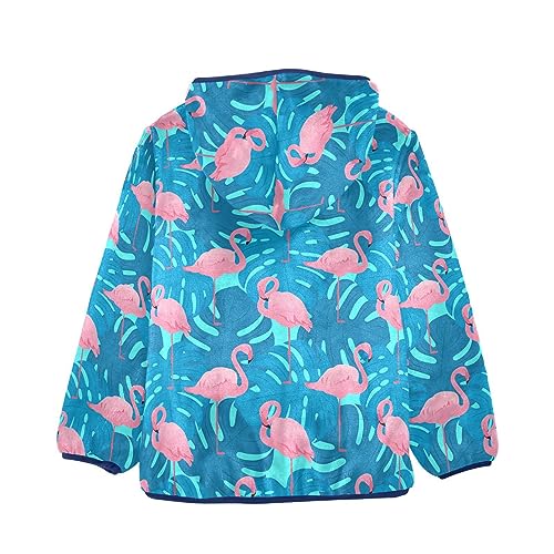 Tropical Flamingo Boys Fleece Hoody Jacket Zip Up Coat Warm Fall Winter Plush Jacket Long Sleeve Outerwear2